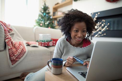 Woman shopping online